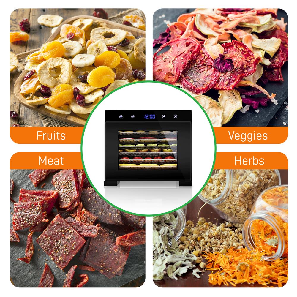 Premium Food Dehydrator Machine - 6 Stainless Steel Trays With Digital Timer And Temperature Control, 600 Watts - Image 3