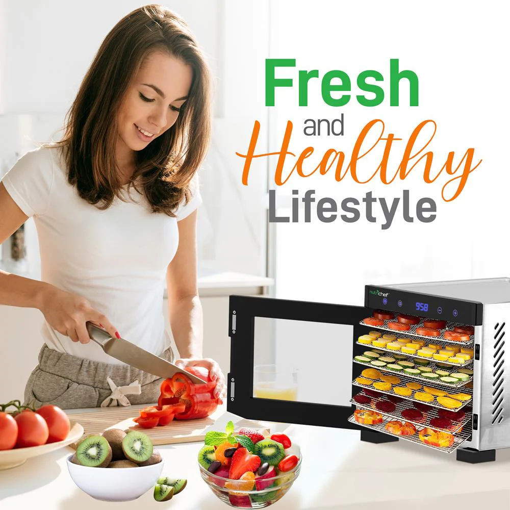 Premium Food Dehydrator Machine - 6 Stainless Steel Trays With Digital Timer And Temperature Control, 600 Watts - Image 6