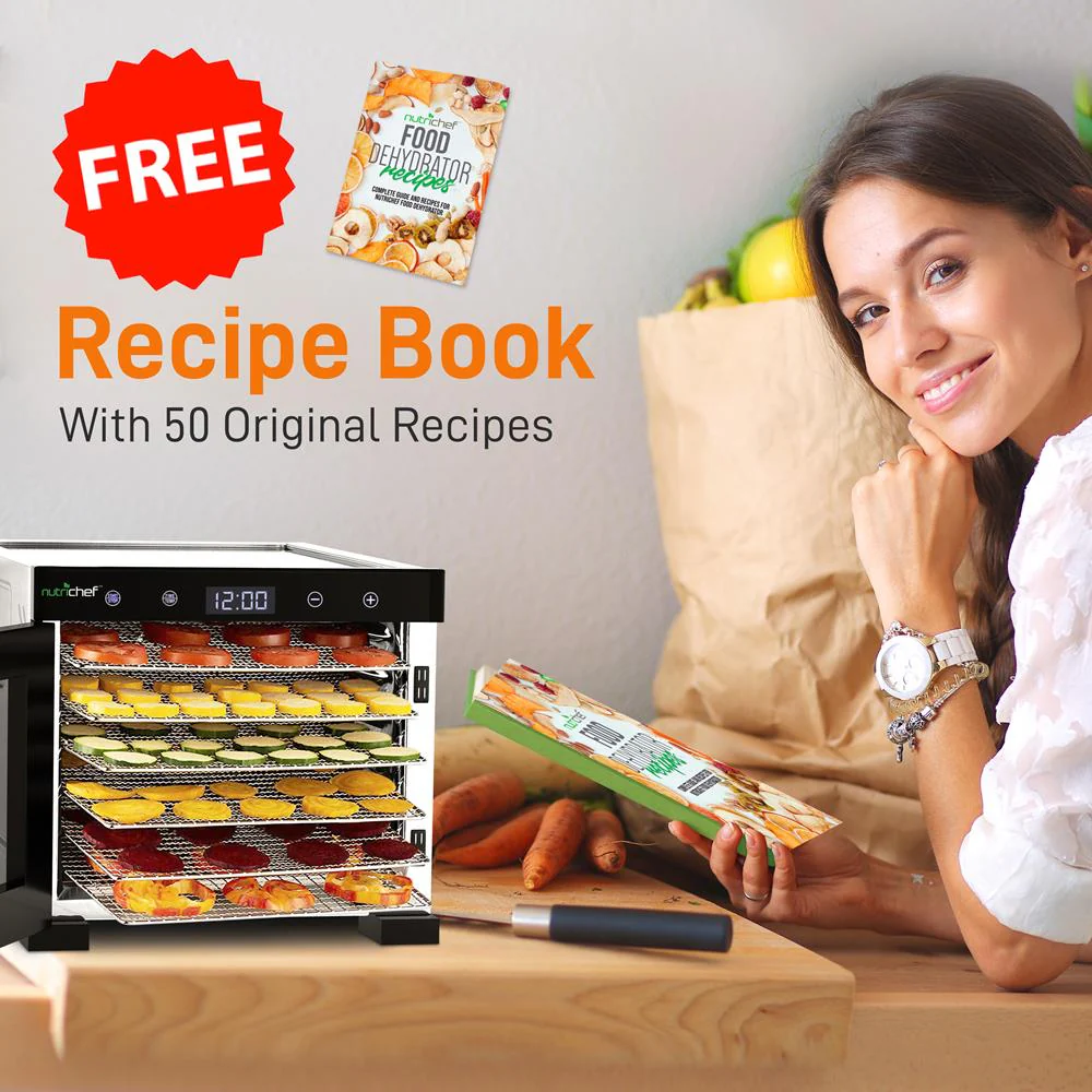 Premium Food Dehydrator Machine - 6 Stainless Steel Trays With Digital Timer And Temperature Control, 600 Watts - Image 8