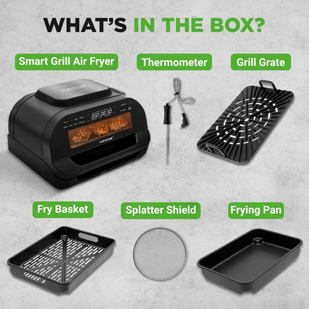Smart Griller With Air Frying Combo - Includes Searing, Removable Grill Gate, Crisper Basket, Cooking Pot, And Smoke Control System - Image 8