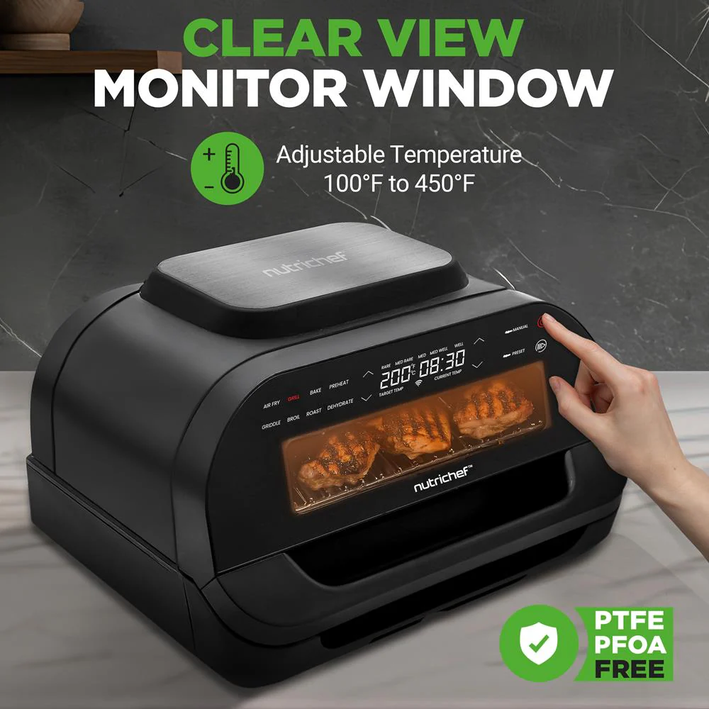 Smart Griller With Air Frying Combo - Includes Searing, Removable Grill Gate, Crisper Basket, Cooking Pot, And Smoke Control System - Image 4