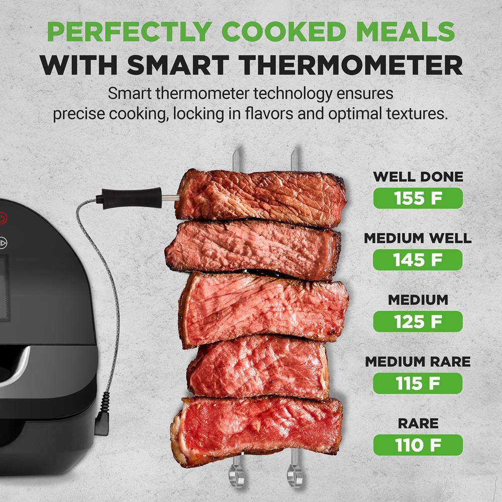 Smart Griller With Air Frying Combo - Includes Searing, Removable Grill Gate, Crisper Basket, Cooking Pot, And Smoke Control System - Image 2