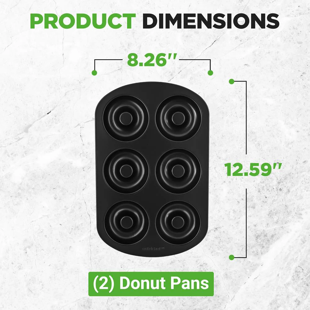 Nonstick Donut Pans 2-Pack, Easy Clean Carbon Steel, Oven Safe 450¬8F - Image 7