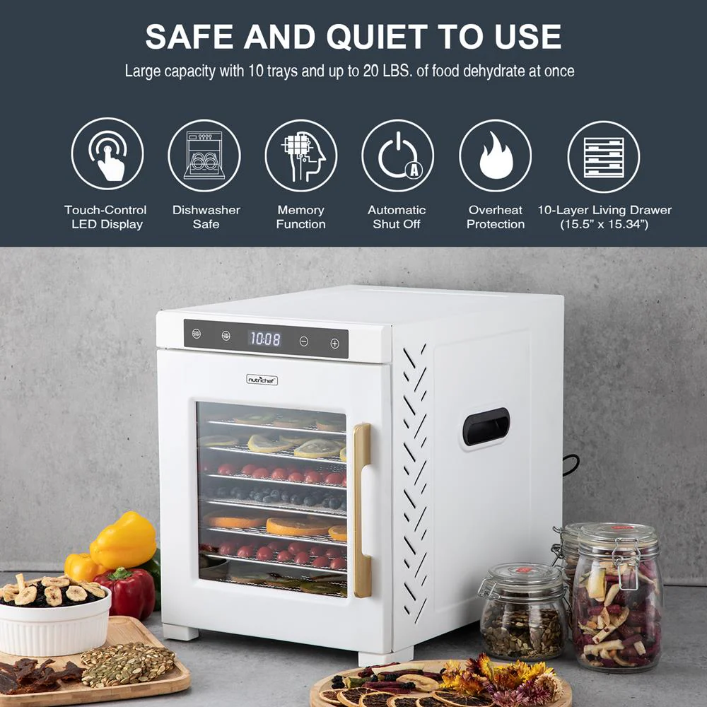 10 Shelf Stainless Steel Trays With Digital Timer And Temperature Control, 900Watts - Image 2