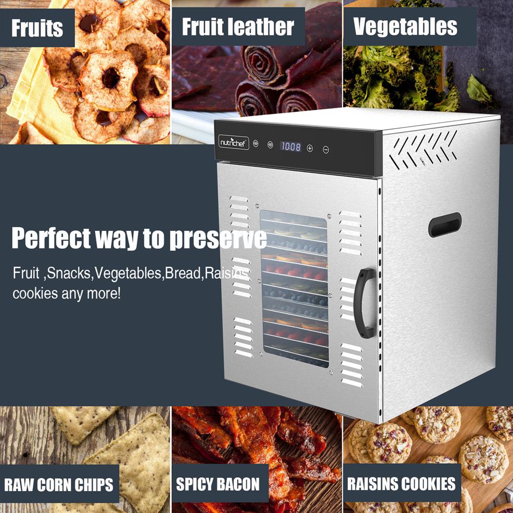 Electric Food Dehydrator 16 Trays Stainless Steel Digital Timer 1500W - Image 4