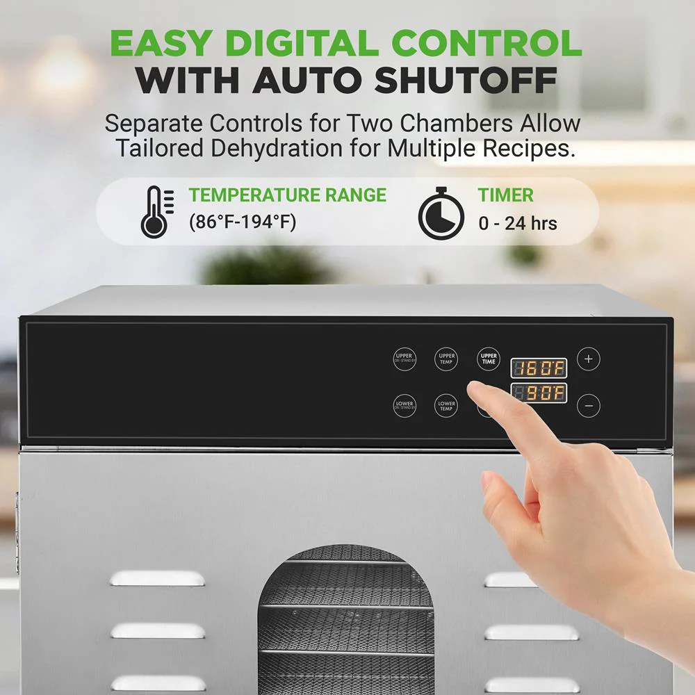 32-Layer Food Dehydrator, Large Capacity, Stainless Steel, Digital Timer - Image 4