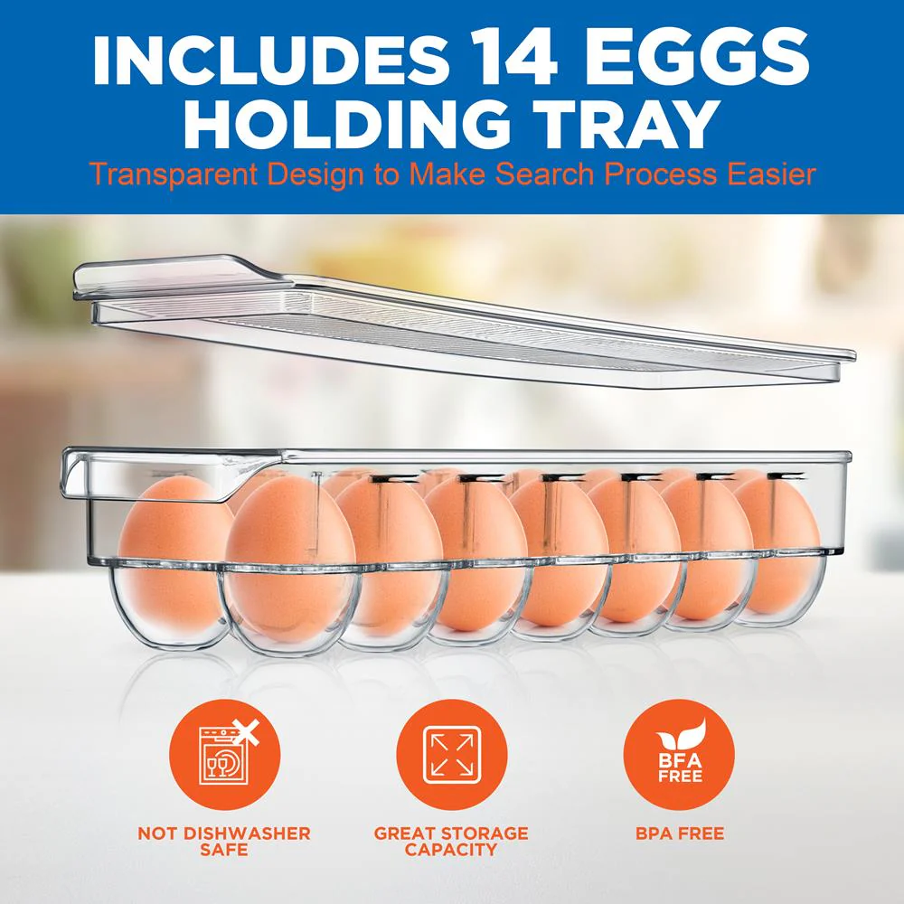 6-Piece Clear Fridge Organizer Set, BPA-Free, Shatter-Resistant Plastic - Image 6