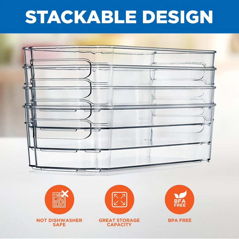 8-Piece Clear Fridge Organizer Set, BPA-Free, Shatter-Resistant Plastic - Image 6