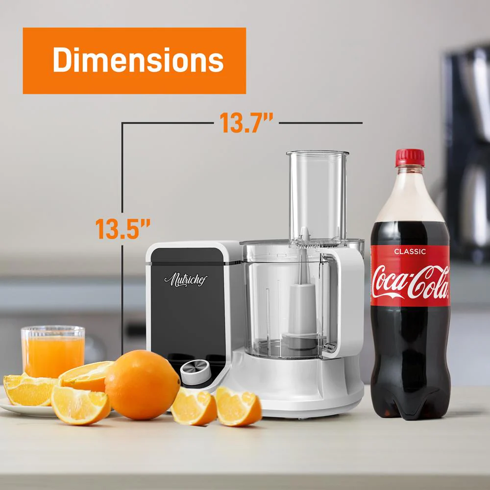 Multifunction Food Processor - Ultra Quiet Powerful Motor, Includes 6 Attachment Blades, Up To 2L Capacity - Image 3