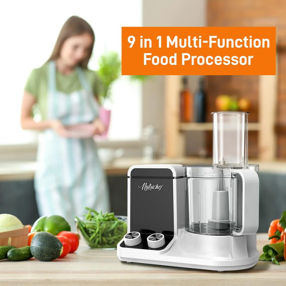Multifunction Food Processor - Ultra Quiet Powerful Motor, Includes 6 Attachment Blades, Up To 2L Capacity - Image 6