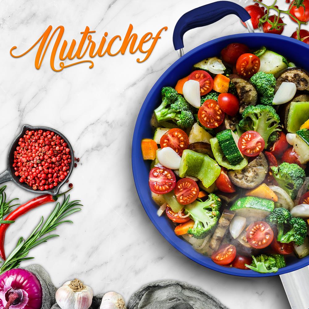 14''Non-Stick Fry Pan - Durable Pan With Silicone Handle, Ceramic Coating Inside - Image 7