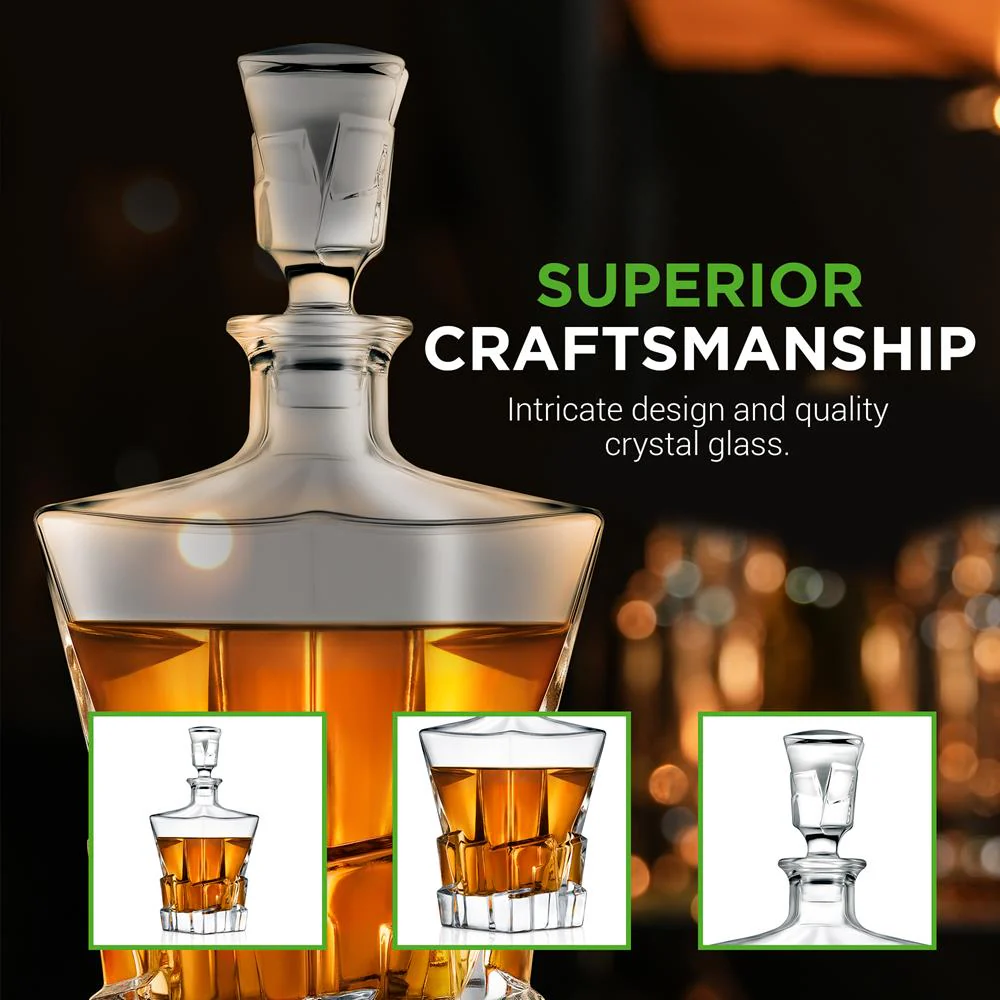 Whiskey Decanter, Enhances Taste, Crystal Glass, 750ml Capacity - Image 4