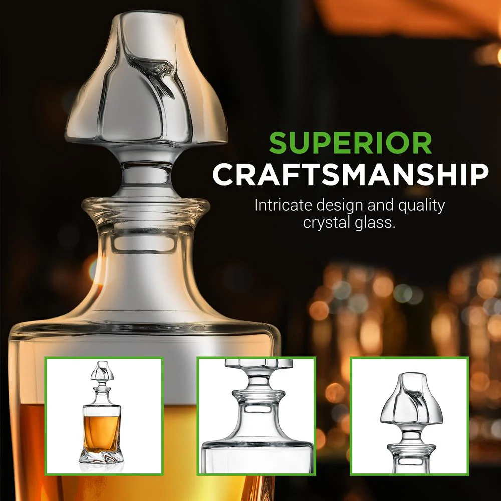 Home Bar Whiskey Decanter - Glass Liquor Decanter For Brandy, Wine, Whisky Or Vodka And More - Image 4