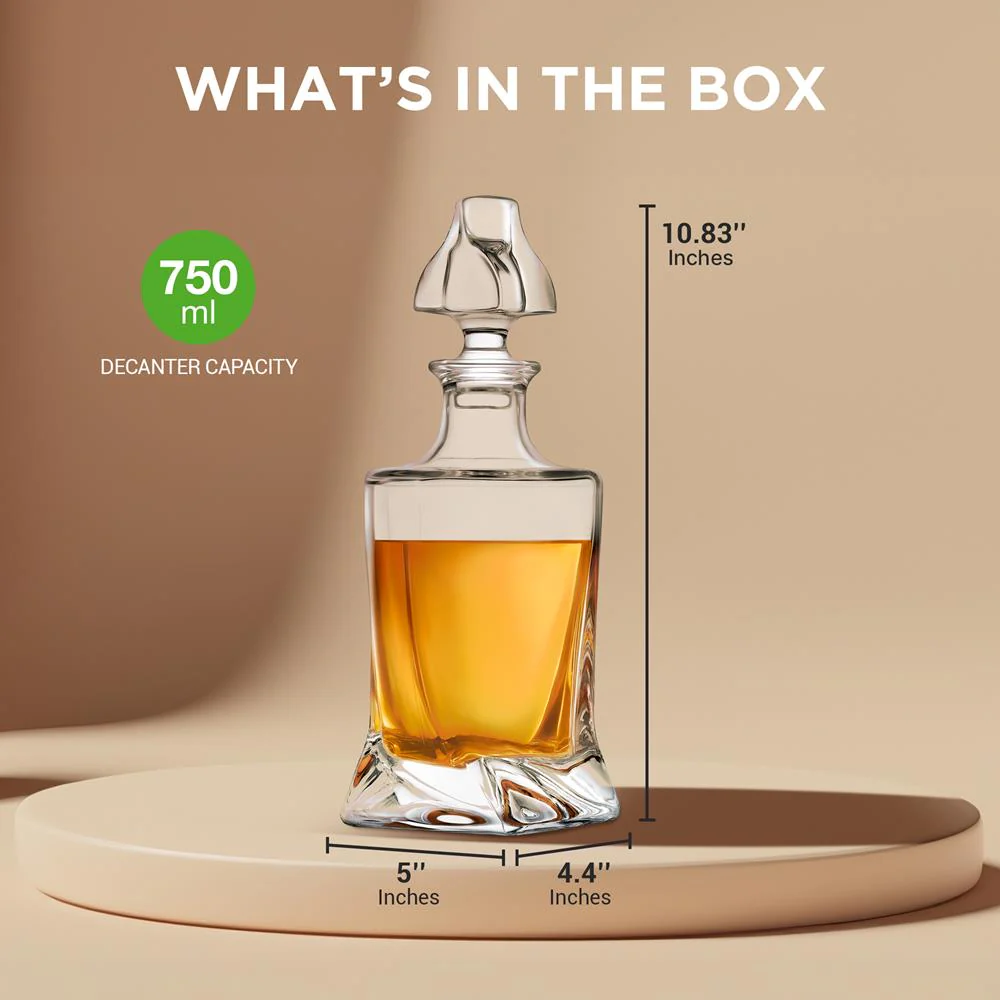 Whiskey Decanter Enhances Taste Crystal Glass 750ml Capacity - Image 7
