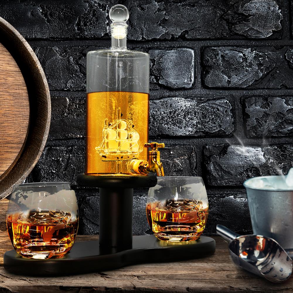 Glass Whiskey Decanter Set - Enhances Flavor - 780ml Clear Glass - Image 6