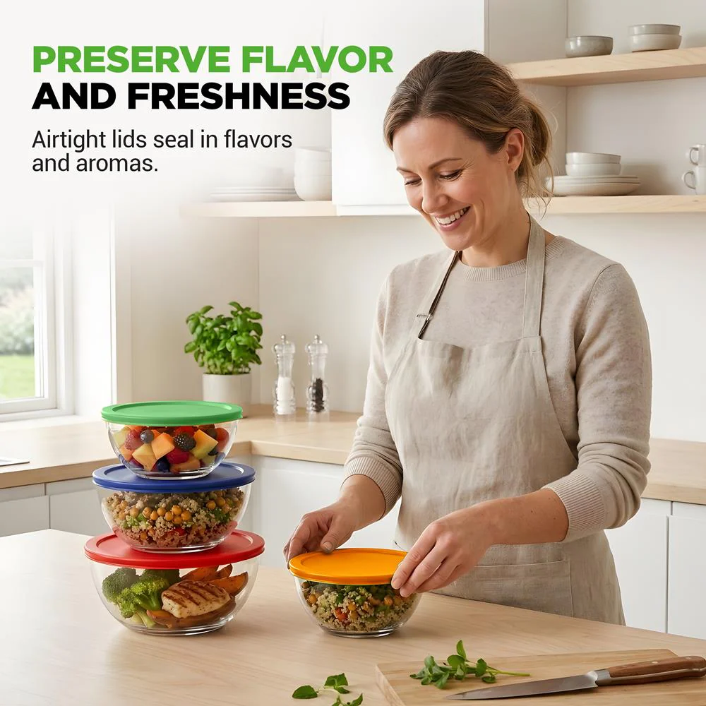 Superior Glass Mixing Bowls With Pe Lids - Image 2