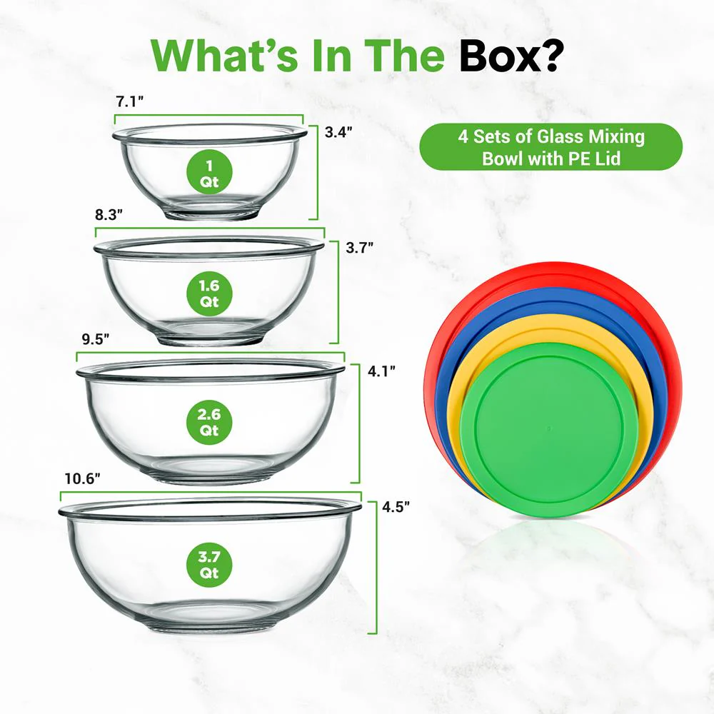 Superior Glass Mixing Bowls With Pe Lids - Image 7