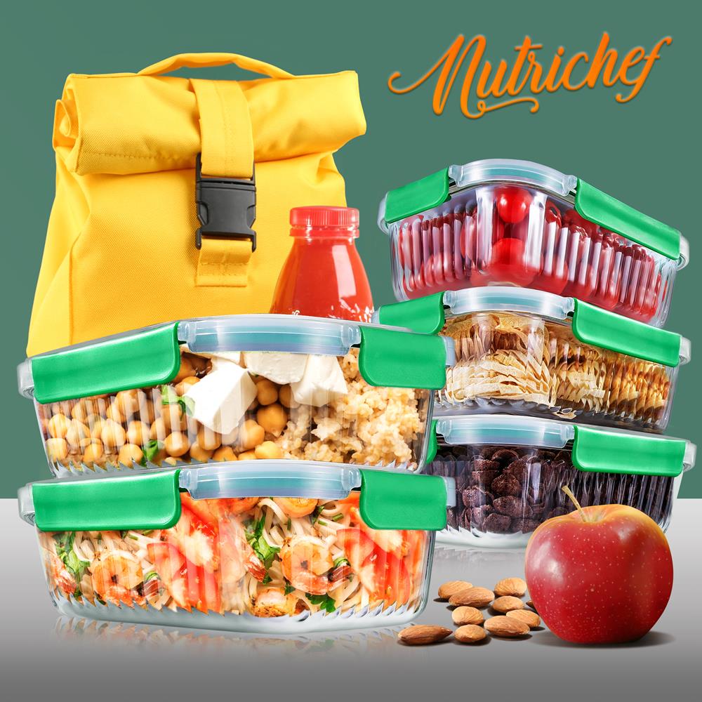 10-Piece Glass Food Storage Set - Leakproof Airtight Lids, Oven Safe - Image 6
