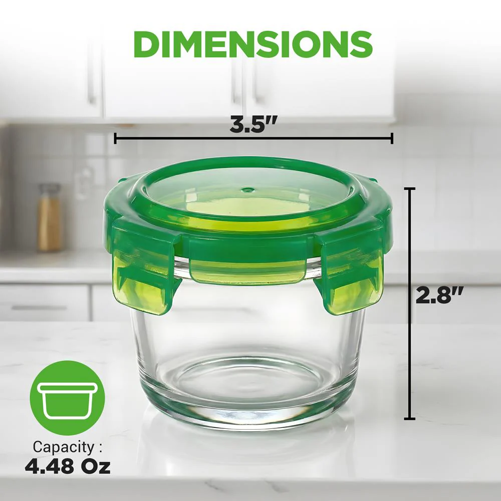 24-Piece Glass Food Storage Set, Airtight, Leak-Proof, Stackable, 4.48oz - Image 7