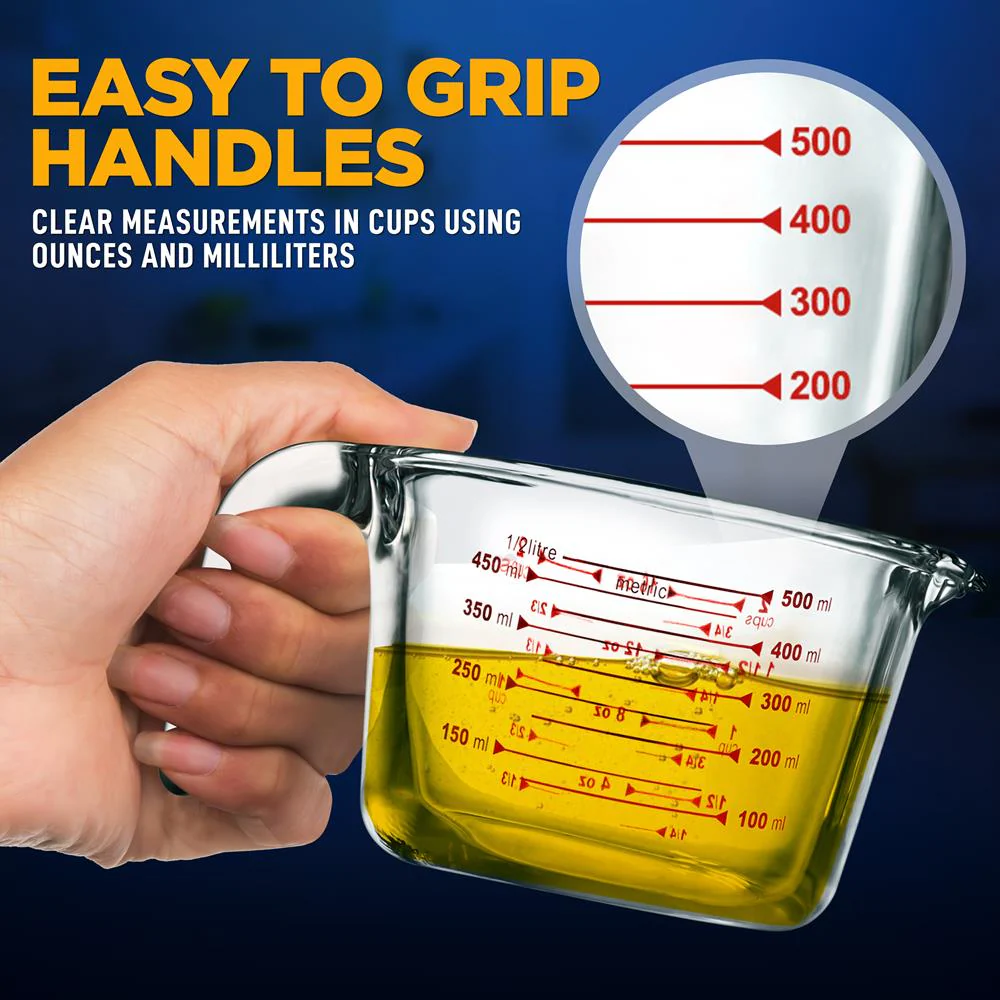 Glass Measuring Cup 500ml Precise Pouring Borosilicate Glass - Image 5