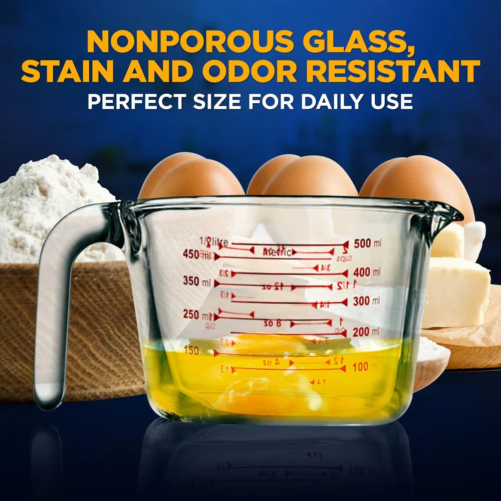 Glass Measuring Cup 500ml Precise Pouring Borosilicate Glass - Image 6