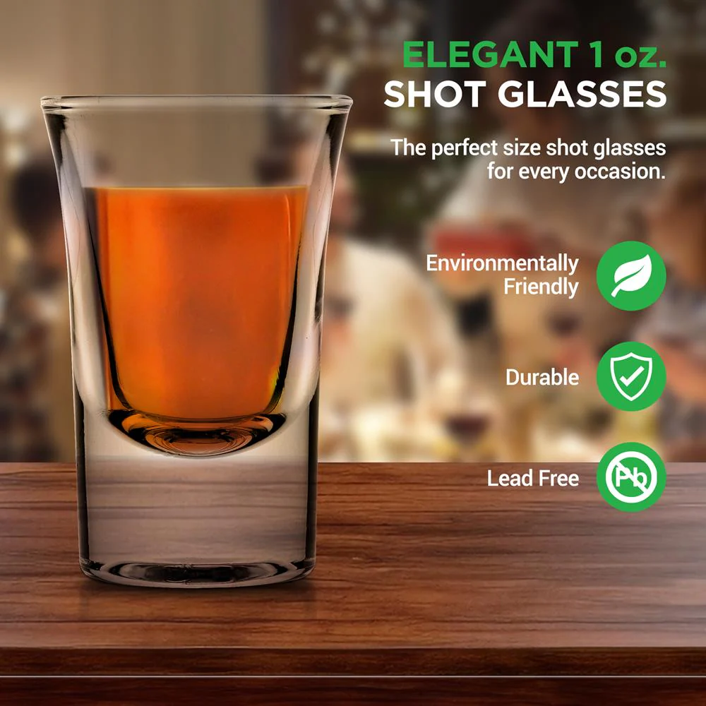 Shot Glasses 4-Pack, Thermal Shock Resistant, Thick Glass, Clear - Image 2