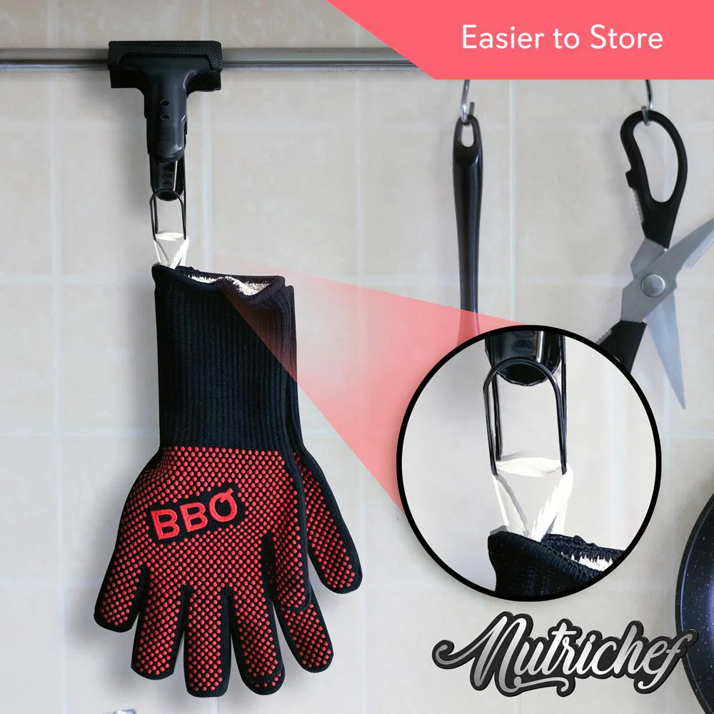BBQ Gloves 1472°F Heat Resistant Silicone Grip 14" Washable Mitts - Image 6