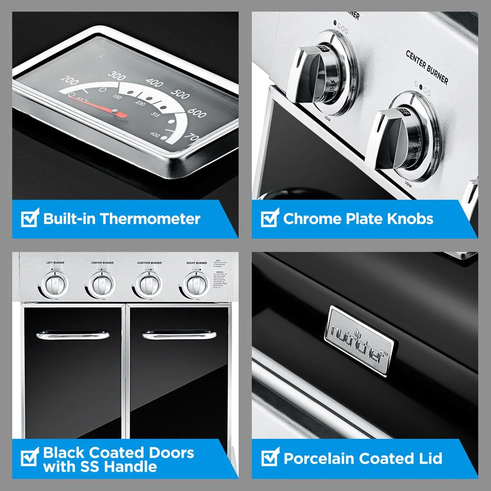 5-Burner Propane Gas Grill, 52,000 BTU, Stainless Steel, Easy Clean - Image 3