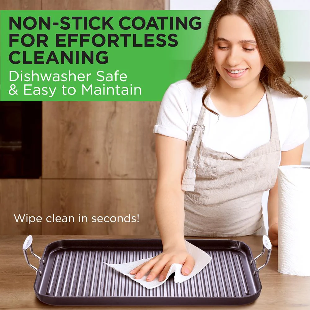 Stove Top Grill Pan - Nonstick, Even Heating, Hard-Anodized Aluminum - Image 5