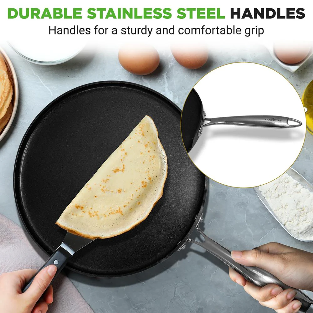 12" Nonstick Crepe Pan, Even Heating, Hard-Anodized, Dishwasher Safe - Image 4