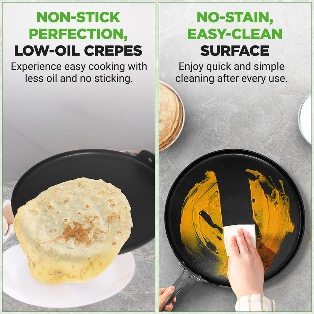 12" Nonstick Crepe Pan, Even Heating, Hard-Anodized, Dishwasher Safe - Image 6