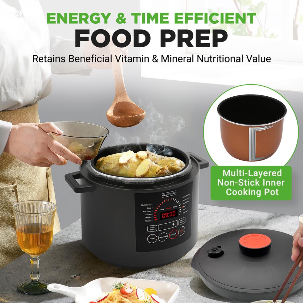 Electric Pressure Cooker 6QT Fast Cooking Stainless Steel - Image 3