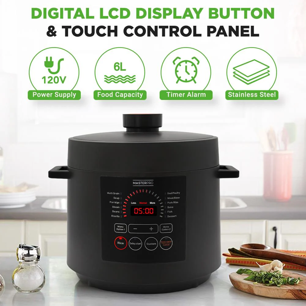 Electric Pressure Cooker 6QT Fast Cooking Stainless Steel - Image 4