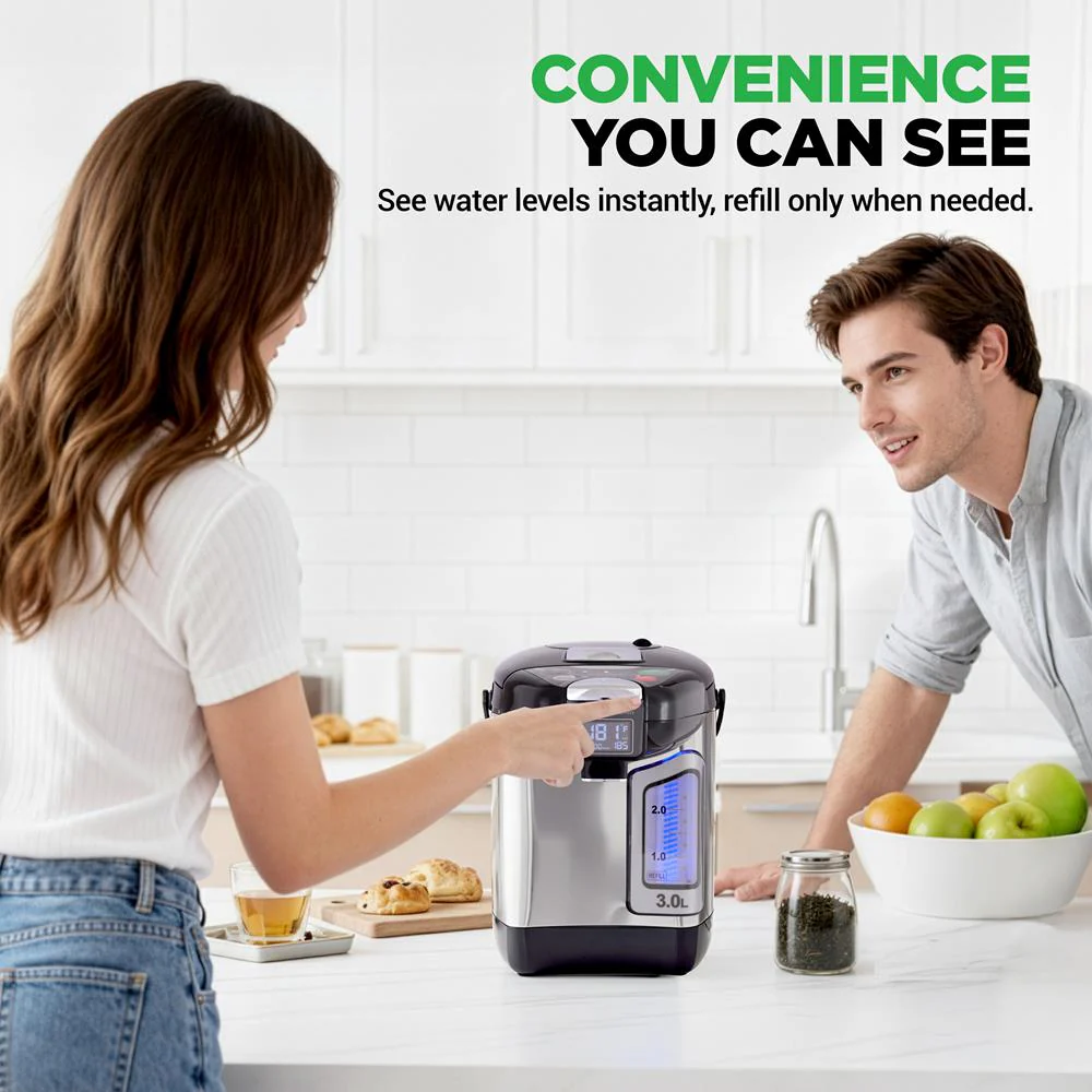Digital Water Boiler 3L - Instant Heating, LCD Display, Stainless Steel - Image 4