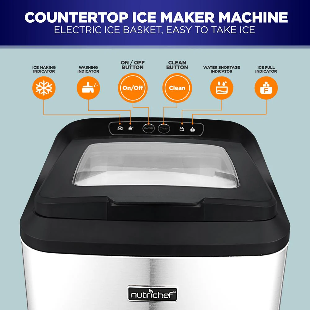 Countertop Nugget Ice Maker - Fast 26 lbs/Day, Stainless Steel - Image 3