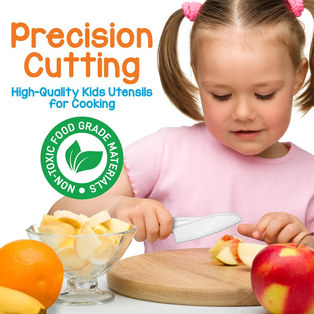 3-Piece Nylon Kitchen Baking Knife Set - Children'S Cooking Knives, Serrated Edges, Bpa-Free Kids' Knives - Image 3