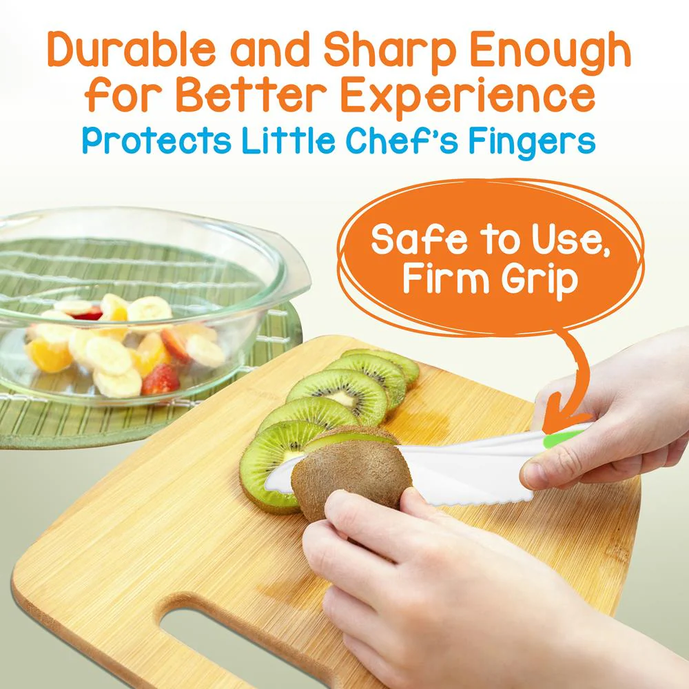 3-Piece Nylon Kitchen Baking Knife Set - Children'S Cooking Knives, Serrated Edges, Bpa-Free Kids' Knives - Image 4