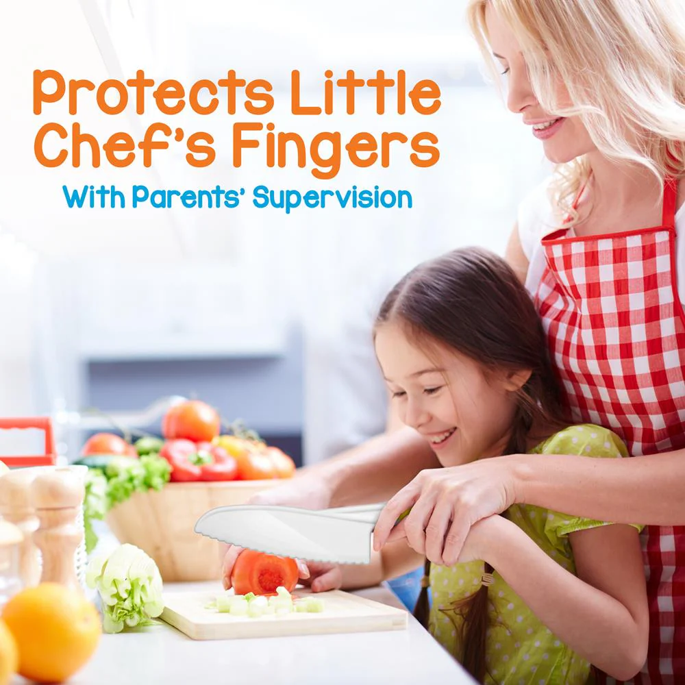 3-Piece Nylon Kitchen Baking Knife Set - Children'S Cooking Knives, Serrated Edges, Bpa-Free Kids' Knives - Image 5