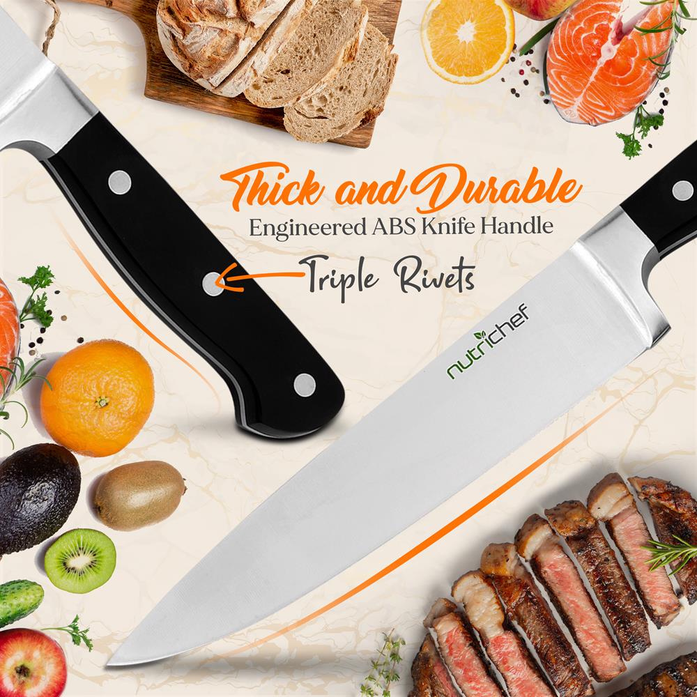 13-Piece Knife Set with Block, Precision German Steel, Built-In Sharpener - Image 5