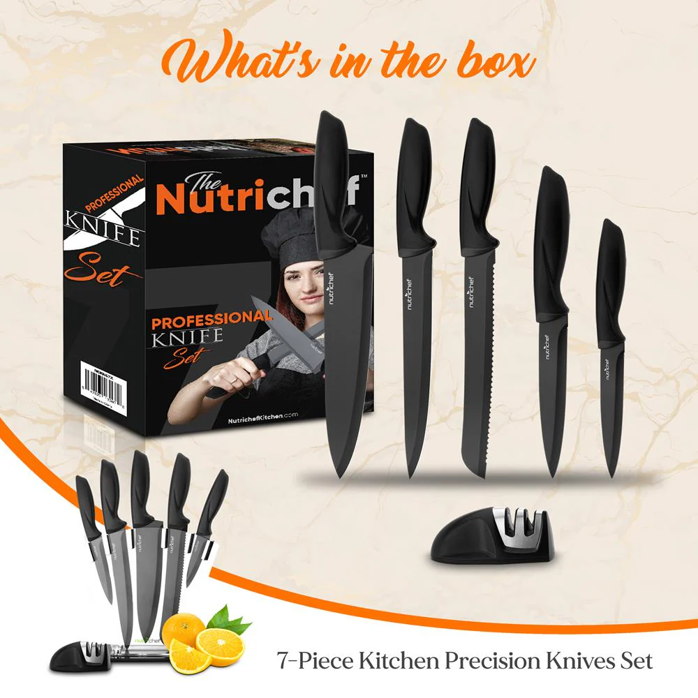 7-Piece Knife Set for Precision Cutting, Stainless Steel, Acrylic Stand - Image 7