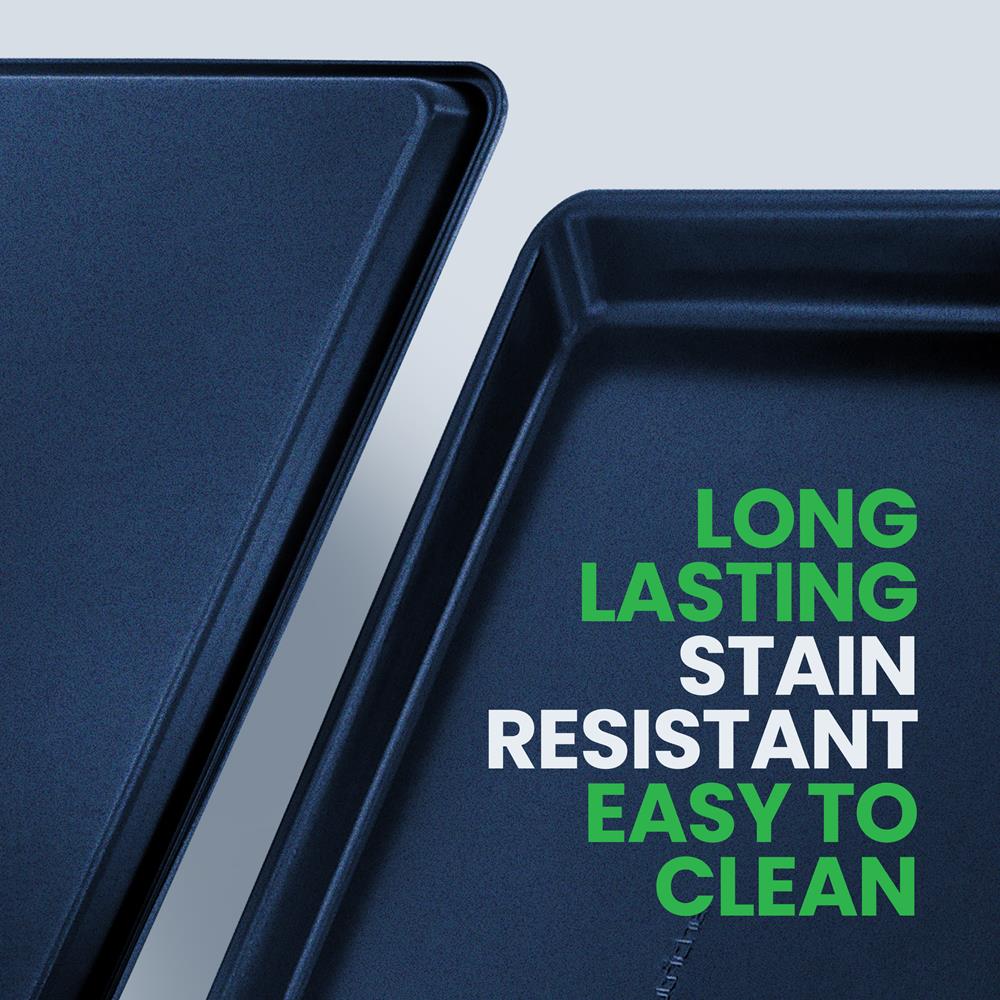 Non-Stick XL Cookie Sheet, Easy Clean Carbon Steel, Blue Diamond, 22"x16" - Image 3