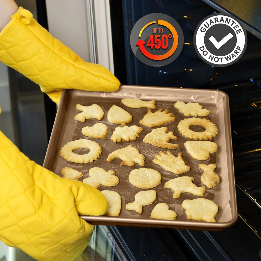2-Piece Nonstick Cookie Sheets - Easy Clean Carbon Steel, Metallic - Image 5