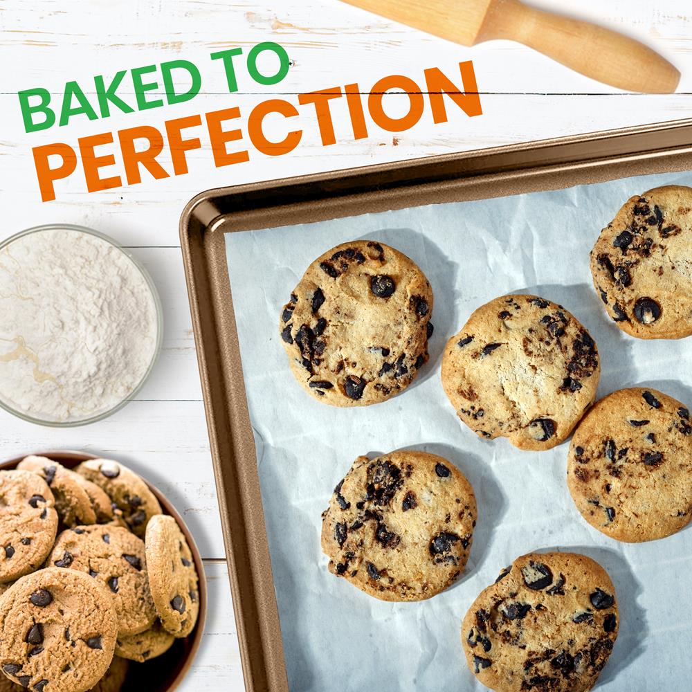 2-Piece Nonstick Cookie Sheets - Easy Clean Carbon Steel, Metallic - Image 6