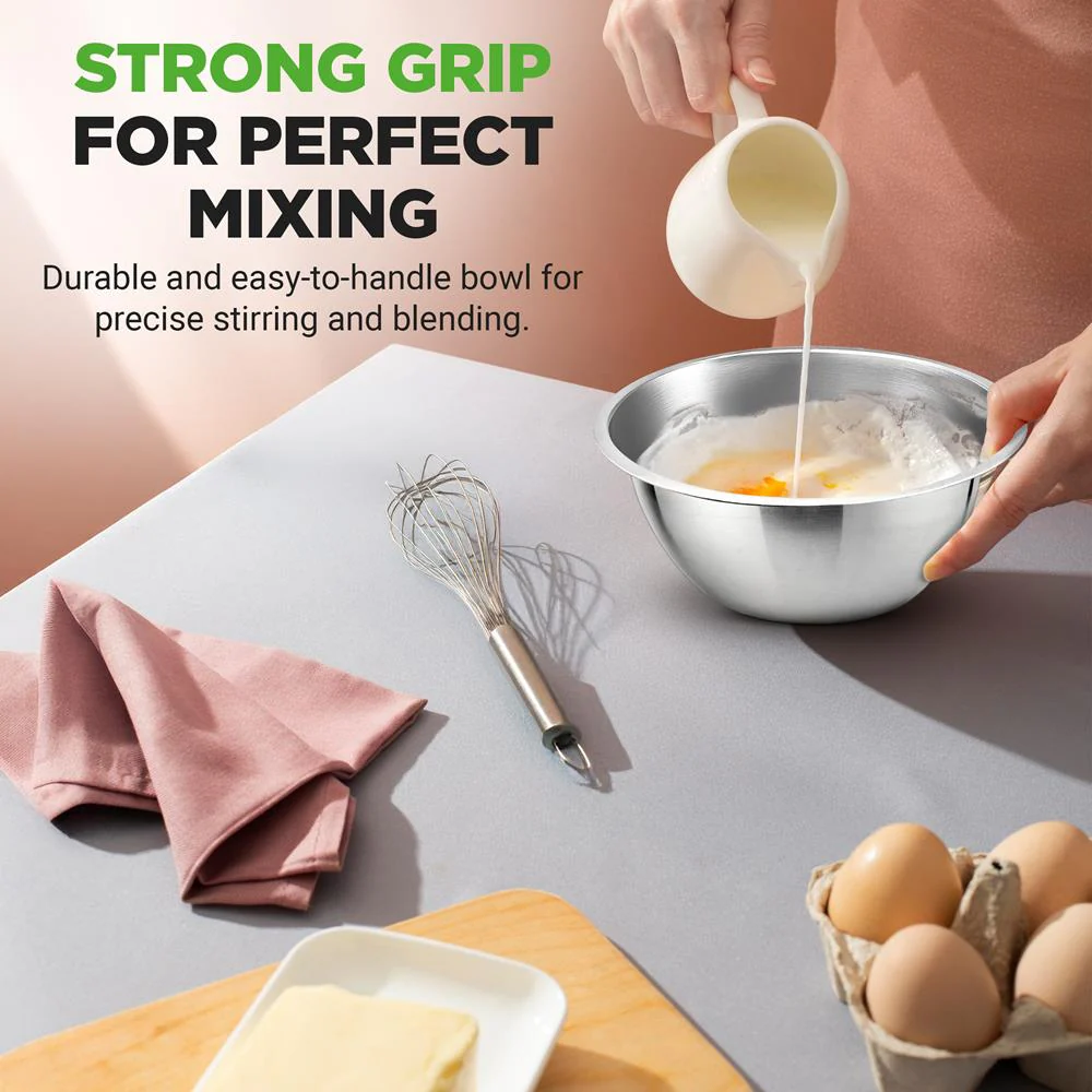 6-Piece Stainless Steel Mixing Bowls Set - Stackable, Dishwasher Safe - Image 4