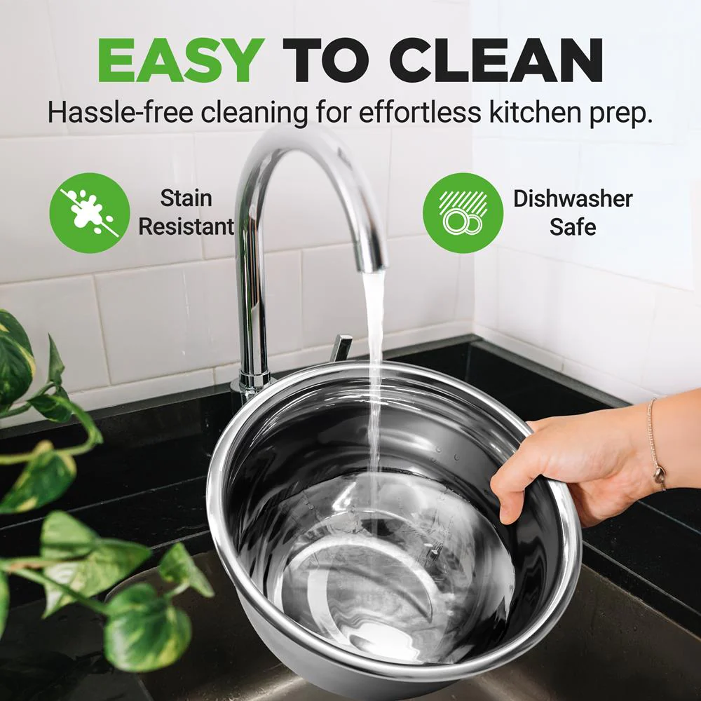 6-Piece Stainless Steel Mixing Bowls Set - Stackable, Dishwasher Safe - Image 6