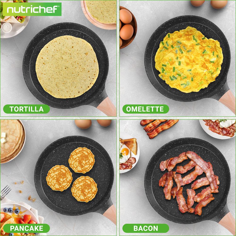 Non-Stick Crepe Pan, Even Heat, Marble Coating, Includes Spreader - Image 3