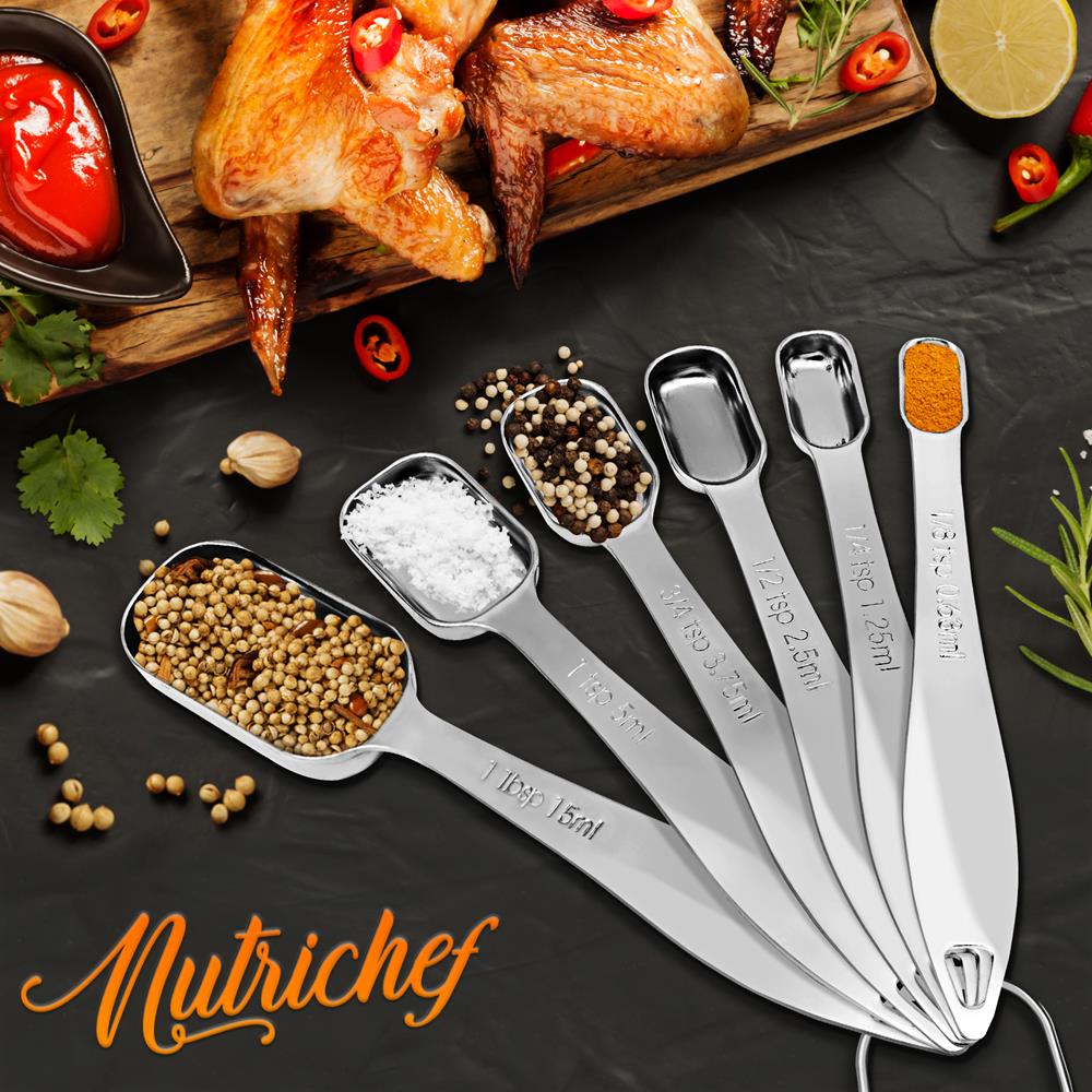 Stainless Steel Measuring Spoons Set 6Pc - Precise, Easy-Clean, Oval Shape - Image 7