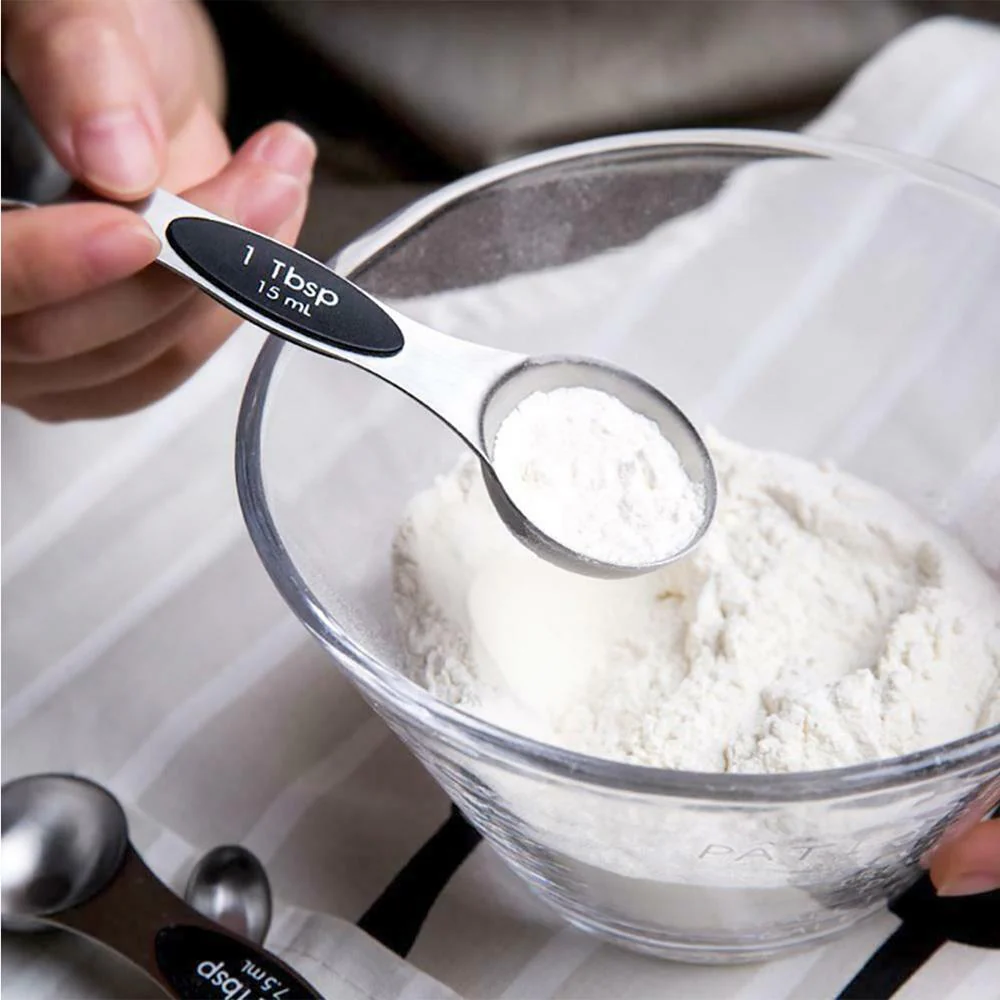 Magnetic Measuring Spoon Set - Space-Saving Stainless Steel, Silver - Image 6
