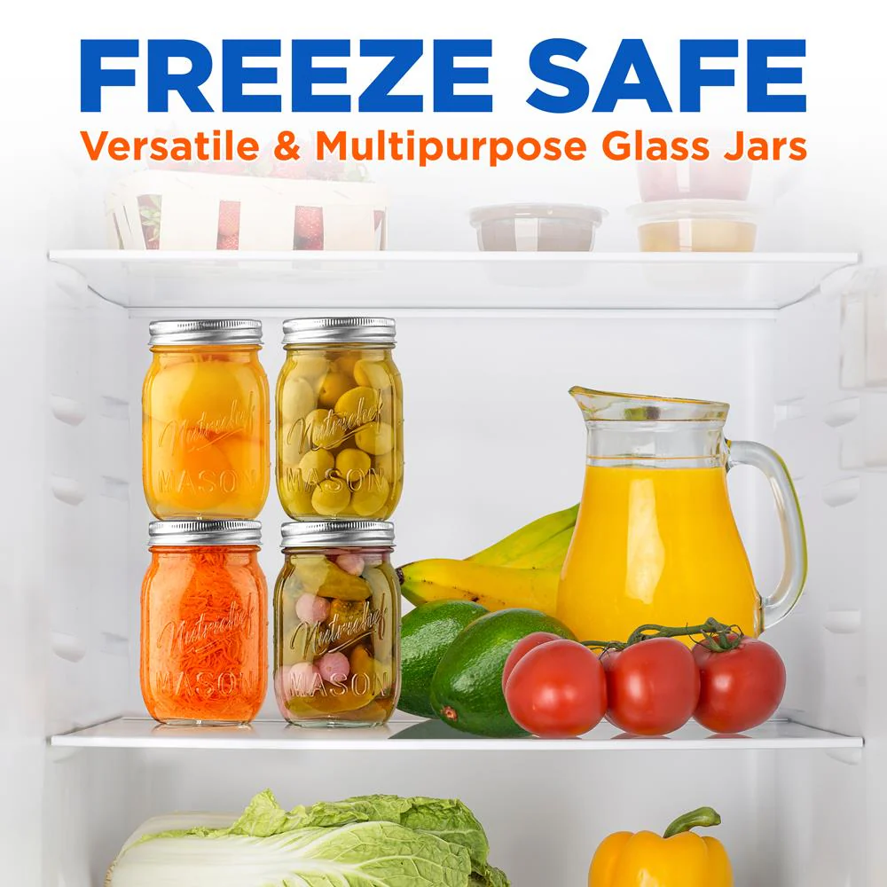 Mason Jars 2-Pack 16 oz - Airtight Seal, Thick Glass, Silver Lids - Image 4