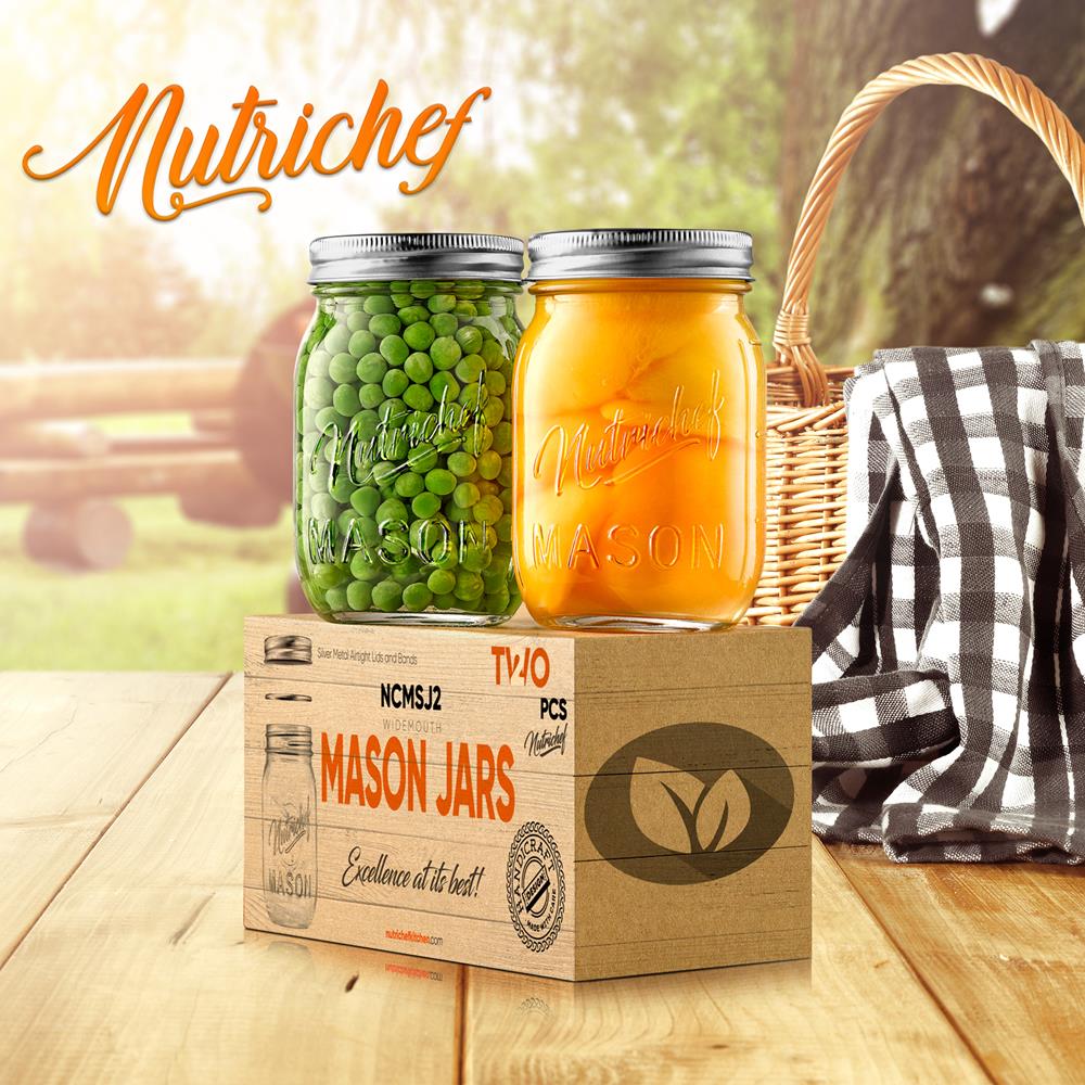 Mason Jars 2-Pack 16 oz - Airtight Seal, Thick Glass, Silver Lids - Image 7